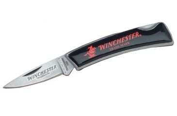 Image of Winchester Knives 3in, 1 Blade Lockback w/Black Handle, Horse and Rider Logo, Box W 40 14013 B