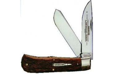 Image of Winchester Knives 4 7/8in, 2 Blade Large Trapper w/ Burnt Orange Handle, Cartridge Shield W 18 29103