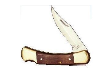 Image of Winchester Knives 5in, 1 Blade Lockback w/ Wood Handle and Stainless Steel Blade w/ Leather Sheath LB 220 SS