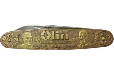 Image of Winchester Knives Set of 3 1/2in 2 Blade Pen Knives w/ Nickel Silver,Cast Bronze,Copper Handles - Commemorates 100th Anniversary of Winchester Model 94 W 07 0094