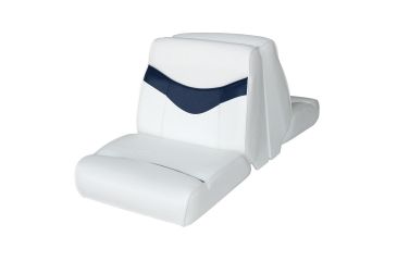 Image of Wise Bayliner Capri Lounge Seat Cushion Set, Brite White/ Round Midnite, Large, 8WD1173-0031