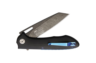 Image of WithArmour Sheepfoot Linerlock Folding Knife, 4.5in Closed, 3.5in Black Stonewash D2 Tool Steel Blade, Black G10 Handle, Thumb Pull, Pocket Clip, WA-077BK