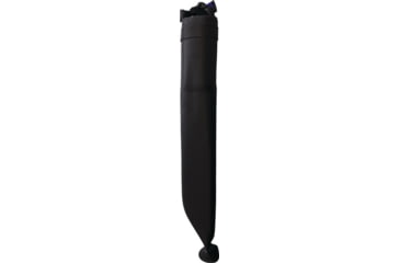 Image of Wood Jewel Leuku Bowie Black Knife, 13in Overall, 8in Black Finish Carbon Steel Blade, Black Plywood Handle, Leather Sheath, 23LE MU