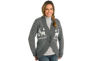 Image of Woolrich Holiday Reindeer Sweater - Womens-Grey Heather-Small