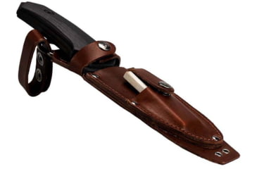 Image of WOOX Rock 62 Fixed Blade Knife, 4.25 in, Drop Point, Mil-Spec Black, Sleipner Steel Blade, Plain American Walnut Handle, Phantom Black, BU.KNF001.09