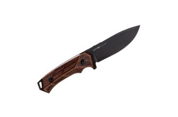 Image of WOOX Rock 62 Fixed Blade Knife, 4.25 in, Drop Point, Mil-Spec Grey, Sleipner Steel Blade, Engraved American Walnut Handle, BU.KNF001.02