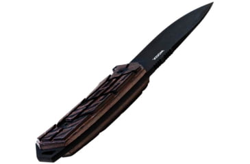 Image of WOOX Rock 62 X-GRIP Fixed Blade Knife, 4.25in, Mil-Spec Black, Drop Point, Brown, BU.KNF001.18