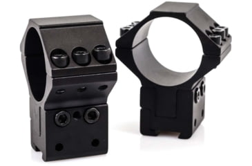 Image of Wulf Optics WULF 40 MOA Adjustable 2 Piece Rifle Scope Rings, 6 Screw, 09-11mm, Black, 30mm, WU8021