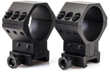 Image of Wulf Optics WULF 40 MOA Adjustable 2 Piece Rifle Scope Rings, 6 Screw, Picatinny, Black, 34mm, WU8022