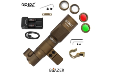Image of Z-Bolt Blazer LEP Weapon Light - 18350 - Cable Port &amp; Arms Mount, Black, LEP-18350-PORT-BLK-PHCF-17S