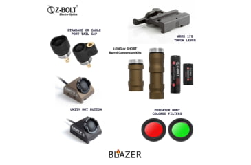 Image of Z-Bolt Blazer LEP Weapon Light - 18350 - Cable Port &amp; Arms Mount, Black, LEP-18350-PORT-BLK-PHCF-17S