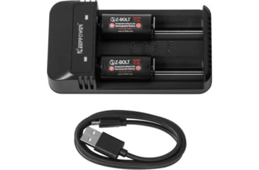 Image of Z-Bolt Rechargeable 18350 Batteries &amp; 2x Slot Chargers for High Discharge Flashlights, Weapon Lights &amp; Illuminators, BATTS-2x-18350-CHRG