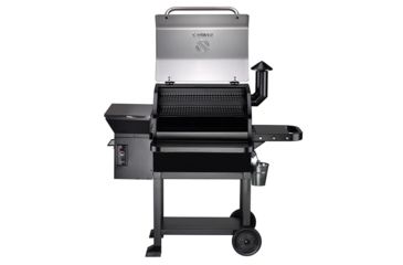 Image of Z Grills 10002E 8-in-1 Wood Pellet Grill, BBQ &amp; Smoker, Black/Silver, 54x29x53, ZPG-10002E