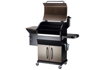 Image of Z Grills 1000D 8-in-1 Wood Pellet Grill, BBQ &amp; Smoker, Black/Bronze, 54x25x53in, ZPG-1000D