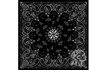 Image of Zan Headgear Bandanna, Cotton, Black Paisley B001