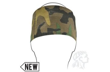 Image of Zan Headgear Cotton Headband, Woodland Camo w/ Velcro Clsoure HBV118