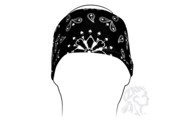 Image of Headband, Polyester, Black Paisley, One Size Fits Most