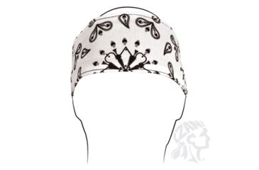 Image of Headband, Polyester, White Paisley, One Size Fits Most
