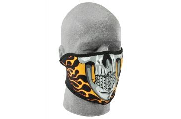 Image of Zan Headgear Neoprene Half Mask, Burning Skull, WNFM061H