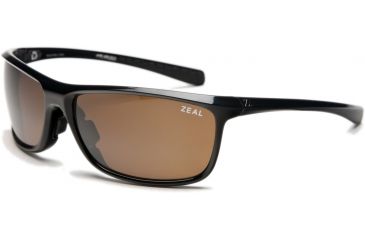 Image of Zeal Optics Backyard Sunglasses, Black Gloss Frame and Polarized Dark Grey Lens 10060