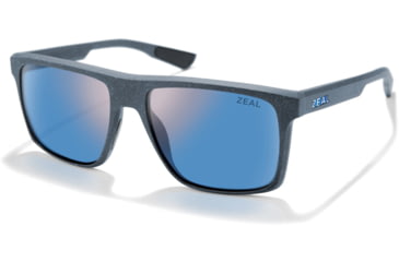 Image of Zeal Optics Divide Recycled Plastics and Plant-Based Rectangular Polarized Sunglasses, Midnight/Horizon Blue, Medium, 11839
