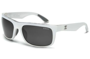 Image of Zeal Optics Essential Sunglasses, White Gloss Frame, Dark Grey Polarized Lens, zop0037-White Gloss-Dark Grey Polarized