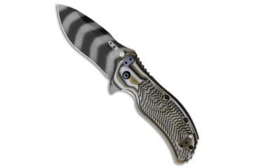 Image of Zero Tolerance Zero Tolerance 0350 A/O Knife Predator Green 3.25" Tiger Stripe ZT 0350TSPG, Black/Tan/White, CPM S30V, adult, BHQ-113132