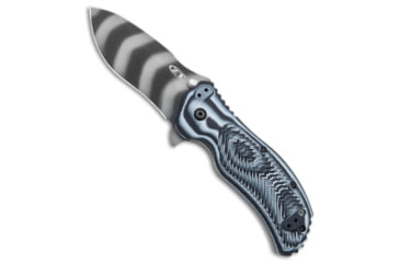 Image of Zero Tolerance Zero Tolerance 0350 Assisted Open Knife Blue/Black G-10 3.25" Tiger Stripe, Black/Blue/White, CPM S30V, adult, BHQ-144653