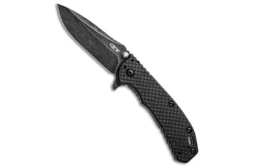 Image of Zero Tolerance Zero Tolerance Hinderer 0566BWCF Assisted Opening Knife Carbon Fiber BlackWash, Black, Elmax, adult, BHQ-23214