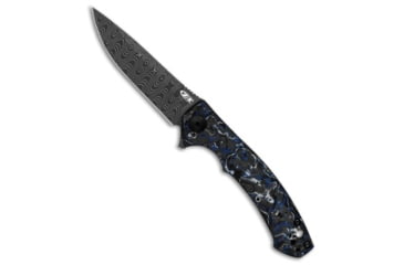 Image of Zero Tolerance Zero Tolerance Sinkevich Frame Lock Knife Black/Blue FatCarbon 3.25" Damascus, Black/Blue, Damascus, adult, BHQ-213813