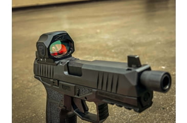 Image of ZeroTech Optics Trace H.A.L.O 1x28mm Reflex Red Dot Sight, 3 MOA Dot Reticle, Green, Enclosed, Black, TRAE28G