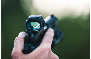 Image of ZeroTech Optics Trace H.A.L.O 1x28mm Reflex Red Dot Sight, 3 MOA Dot Reticle, Green, Enclosed, Black, TRAE28G
