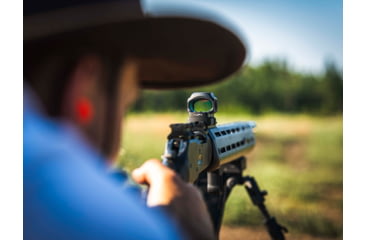 Image of ZeroTech Optics Trace H.A.L.O 1x28mm Reflex Red Dot Sight, 3 MOA Dot Reticle, Green, Enclosed, Black, TRAE28G