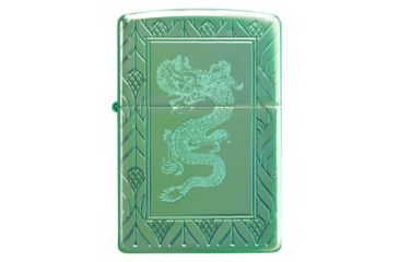 Image of Zippo Armor High Polish Elegant Dragon Lighter w/ Click, Green, One Size, 49054