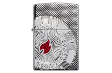 Image of Zippo Armor Poker Chip Design Lighter w/ Click, Silver, One Size, 49058