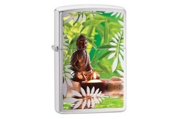 Image of Zippo Buddha Lighter, Brushed Chrome 29058