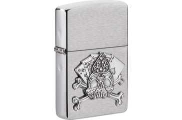 Image of Zippo Card Skull Emblem Lighter, 1.44 x 2.25, 49293