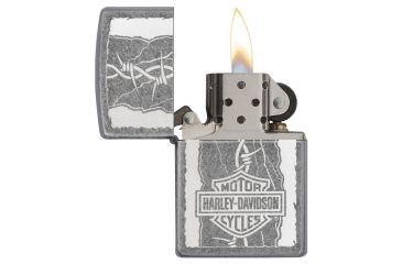 Image of Zippo Harley-Davidson Barb Wire Antique Silver Lighter 29560