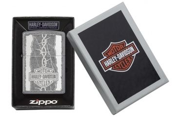 Image of Zippo Harley-Davidson Barb Wire Antique Silver Lighter 29560