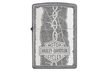 Image of Zippo Harley-Davidson Barb Wire Antique Silver Lighter 29560