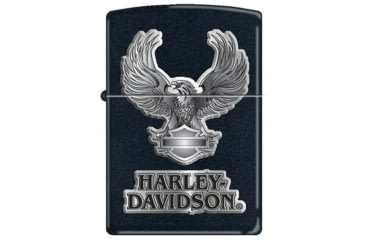 Image of Zippo Harley Eagle Lighter, Black Matte, 1.44in x 2.25in, ZP12845