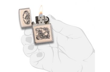 Image of Zippo Ivory Scrimshaw Liberty Eagle Chrome Pocket Lighter, 29517