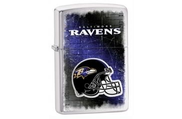 Image of Zippo NFL Classic Style Lighter - Baltimore Ravens, Brushed Chrome 28219