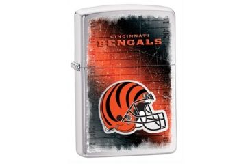 Image of Zippo NFL Classic Style Lighter - Cincinnati Bengals, Brushed Chrome 28197