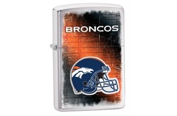 Image of Zippo NFL Classic Style Lighter - Denver Broncos, Brushed Chrome 28199