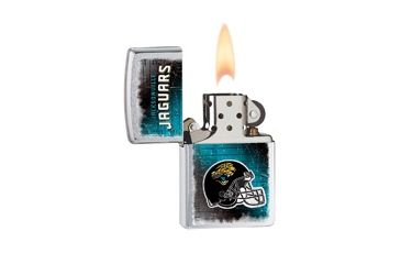 Image of Zippo NFL Classic Style Lighter - Jacksonville Jaguars, Brushed Chrome 28211
