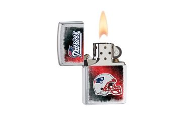 Image of Zippo NFL Classic Style Lighter - New England Patriots, Brushed Chrome 28216