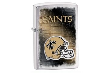 Image of Zippo NFL Classic Style Lighter - New Orleans Saints, Brushed Chrome 28221