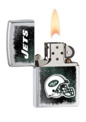 Image of Zippo NFL Classic Style Lighter - New York Jets, Brushed Chrome 28212