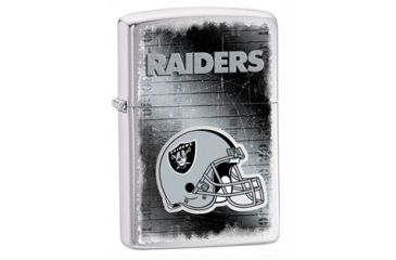 Image of Zippo NFL Classic Style Lighter - Oakland Raiders, Brushed Chrome 28217